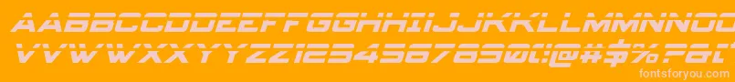 spyagency3 1laserital-Schriftart – Rosa Schriften auf orangefarbenem Hintergrund