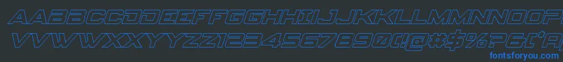 Шрифт spyagency3 1outital – синие шрифты на чёрном фоне