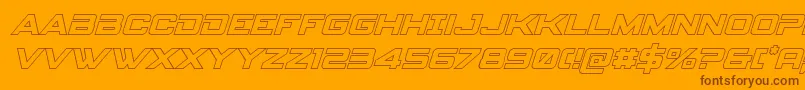 spyagency3 1outital-Schriftart – Braune Schriften auf orangefarbenem Hintergrund