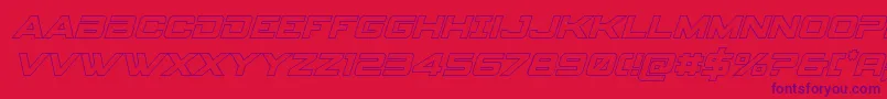 フォントspyagency3 1outital – 赤い背景に紫のフォント