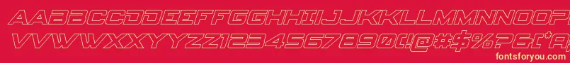 spyagency3 1outital-Schriftart – Gelbe Schriften auf rotem Hintergrund