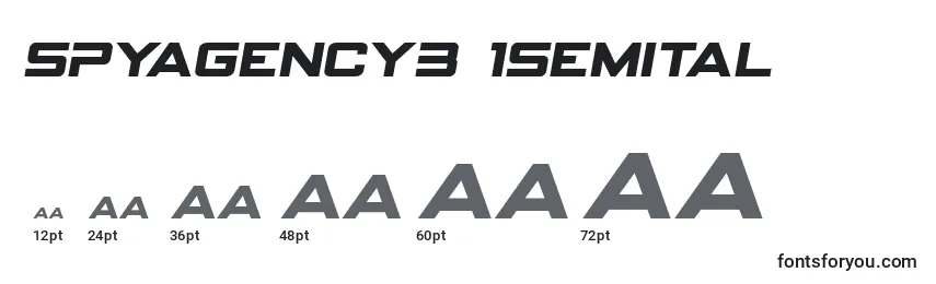 Размеры шрифта Spyagency3 1semital