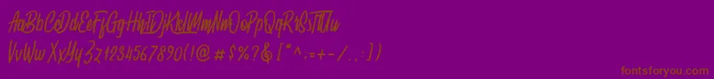 Czcionka Spydolls demo – brązowe czcionki na fioletowym tle
