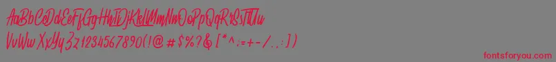 Spydolls demo-Schriftart – Rote Schriften auf grauem Hintergrund
