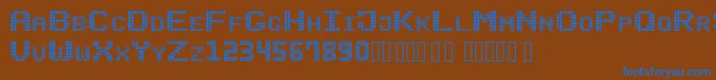 SQELLS Font – Blue Fonts on Brown Background