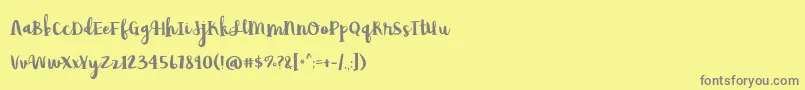 AvocadoLime Font – Gray Fonts on Yellow Background