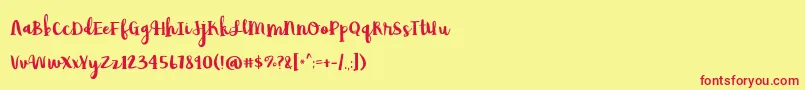 AvocadoLime Font – Red Fonts on Yellow Background