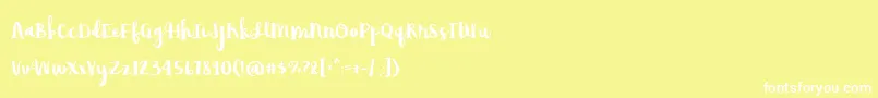フォントAvocadoLime – 黄色い背景に白い文字