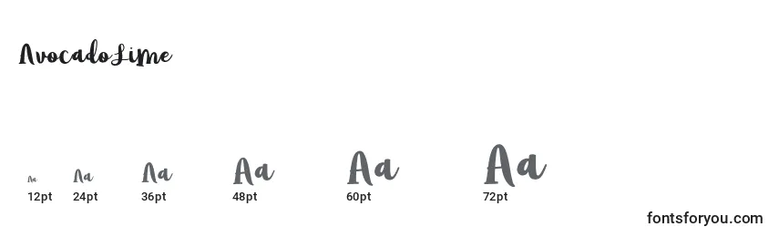 Размеры шрифта AvocadoLime