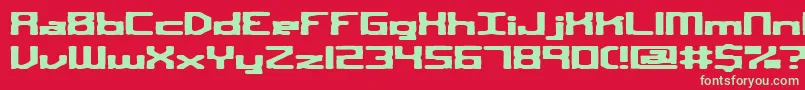 sqroute Font – Green Fonts on Red Background