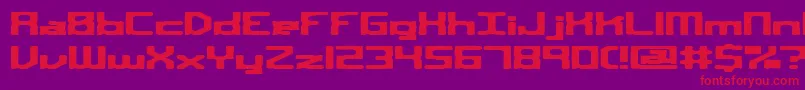 Police sqroute – polices rouges sur fond violet