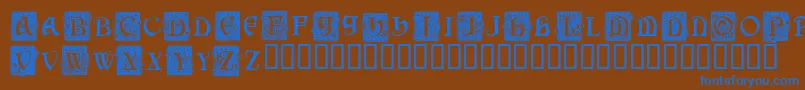 フォントsquac    – 茶色の背景に青い文字