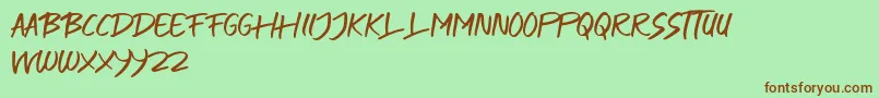 SQUAD JUMPS Font – Brown Fonts on Green Background