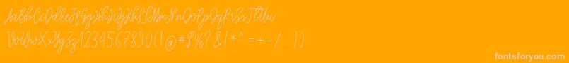 Squadwife Free-Schriftart – Rosa Schriften auf orangefarbenem Hintergrund