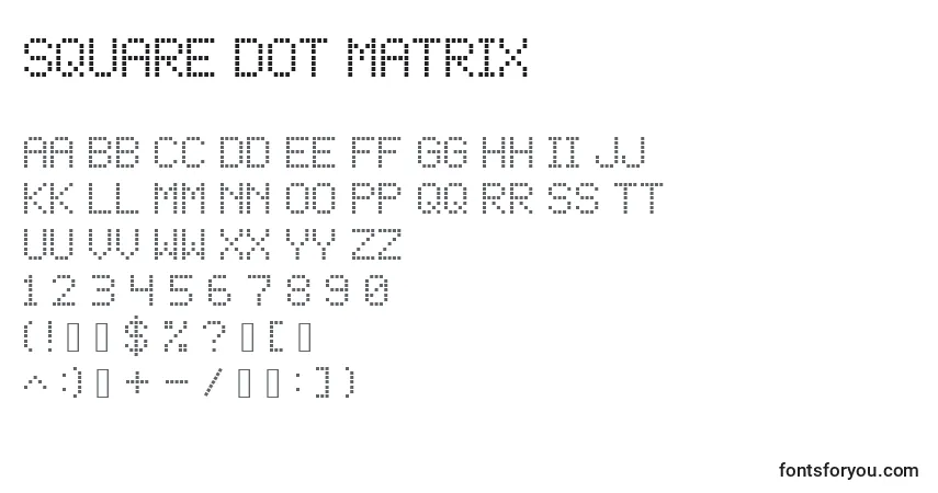 Square Dot Matrix-fontti – aakkoset, numerot, erikoismerkit