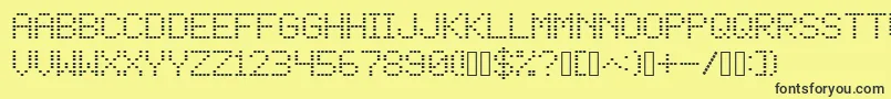 Square Dot Matrix Font – Black Fonts on Yellow Background