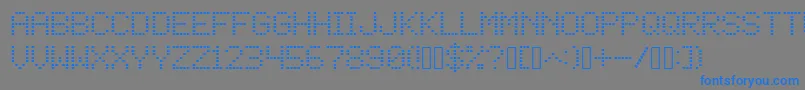 Square Dot Matrix Font – Blue Fonts on Gray Background