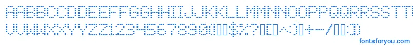 フォントSquare Dot Matrix – 白い背景に青い文字