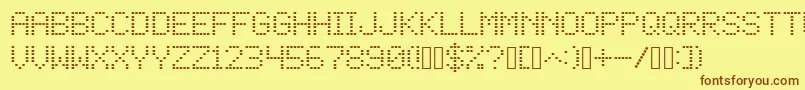 Fonte Square Dot Matrix – fontes marrons em um fundo amarelo