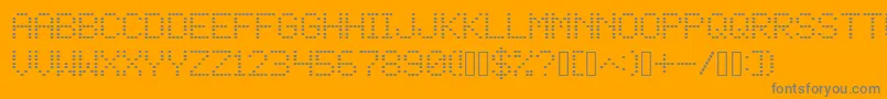 Square Dot Matrix Font – Gray Fonts on Orange Background