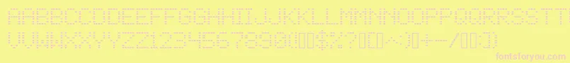 Fonte Square Dot Matrix – fontes rosa em um fundo amarelo