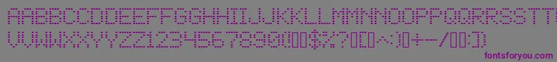 Square Dot Matrix Font – Purple Fonts on Gray Background