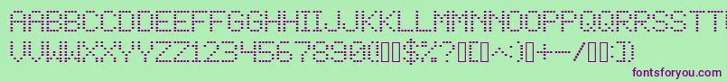 Square Dot Matrix Font – Purple Fonts on Green Background