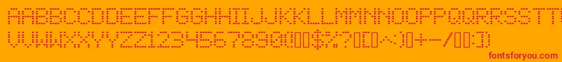 Square Dot Matrix Font – Red Fonts on Orange Background