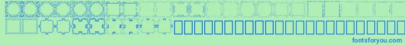 フォントSquare Frames Demo – 青い文字は緑の背景です。