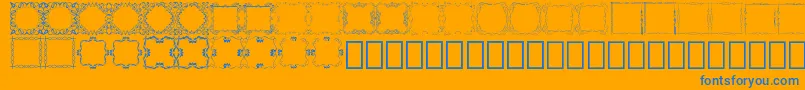 Square Frames Demo-Schriftart – Blaue Schriften auf orangefarbenem Hintergrund