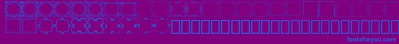 Czcionka Square Frames Demo – niebieskie czcionki na fioletowym tle