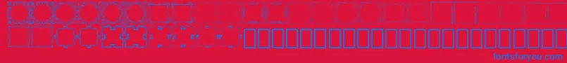 Square Frames Demo Font – Blue Fonts on Red Background