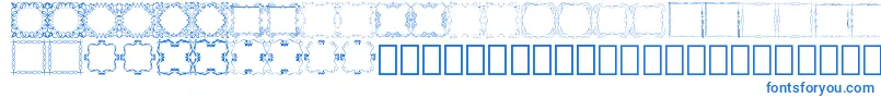 Square Frames Demo Font – Blue Fonts on White Background