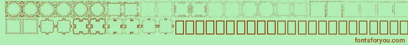 Шрифт Square Frames Demo – коричневые шрифты на зелёном фоне