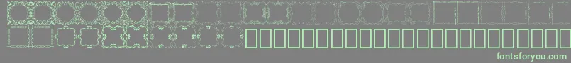 Czcionka Square Frames Demo – zielone czcionki na szarym tle