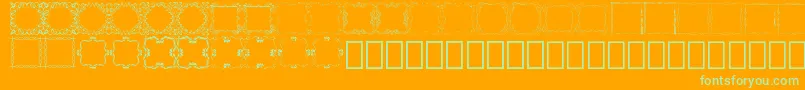 Square Frames Demo Font – Green Fonts on Orange Background