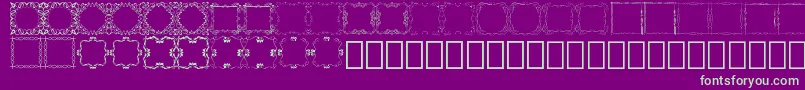 Square Frames Demo-Schriftart – Grüne Schriften auf violettem Hintergrund