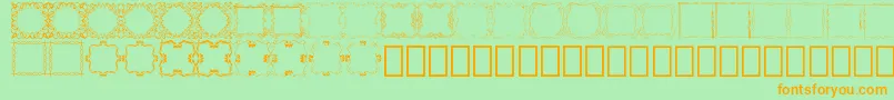 Square Frames Demo Font – Orange Fonts on Green Background