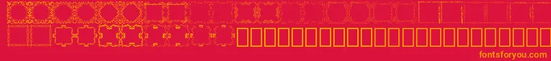 フォントSquare Frames Demo – 赤い背景にオレンジの文字
