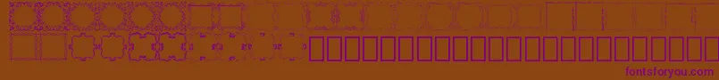 Square Frames Demo Font – Purple Fonts on Brown Background