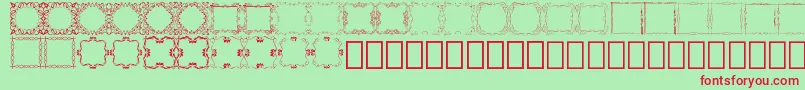 Шрифт Square Frames Demo – красные шрифты на зелёном фоне