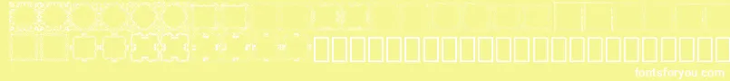 Шрифт Square Frames Demo – белые шрифты на жёлтом фоне
