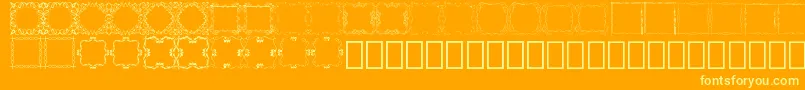 Square Frames Demo-Schriftart – Gelbe Schriften auf orangefarbenem Hintergrund