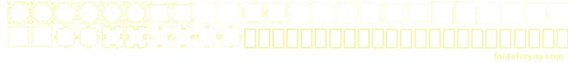 Square Frames Demo-Schriftart – Gelbe Schriften auf weißem Hintergrund