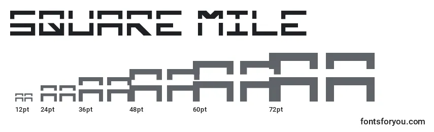 Square Mile-fontin koot