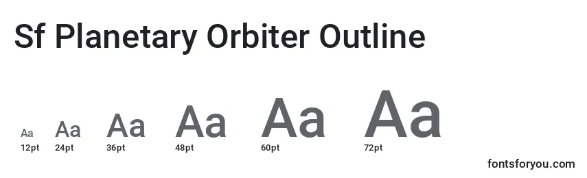 Größen der Schriftart Sf Planetary Orbiter Outline