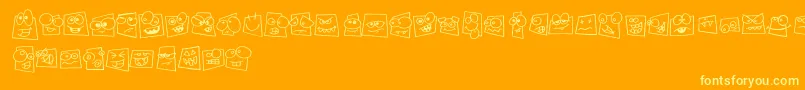 SQUAREHEADS Font – Yellow Fonts on Orange Background