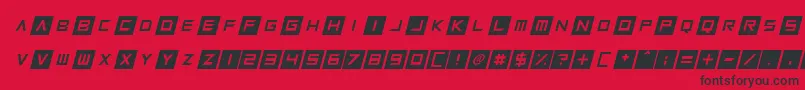 Squaresharps Italic Font – Black Fonts on Red Background