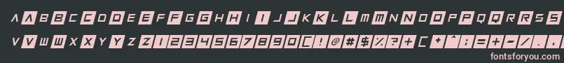 Squaresharps Italic-Schriftart – Rosa Schriften auf schwarzem Hintergrund