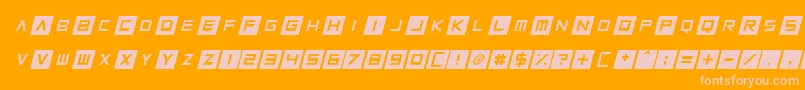 Squaresharps Italic-Schriftart – Rosa Schriften auf orangefarbenem Hintergrund